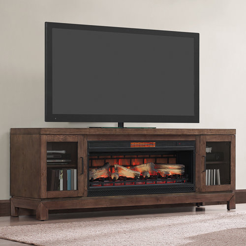 ClassicFlame Berkeley 76In Infrared Electric Fireplace TV Stand in Spanish Gray 1,000 SQ FT